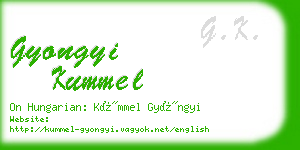 gyongyi kummel business card